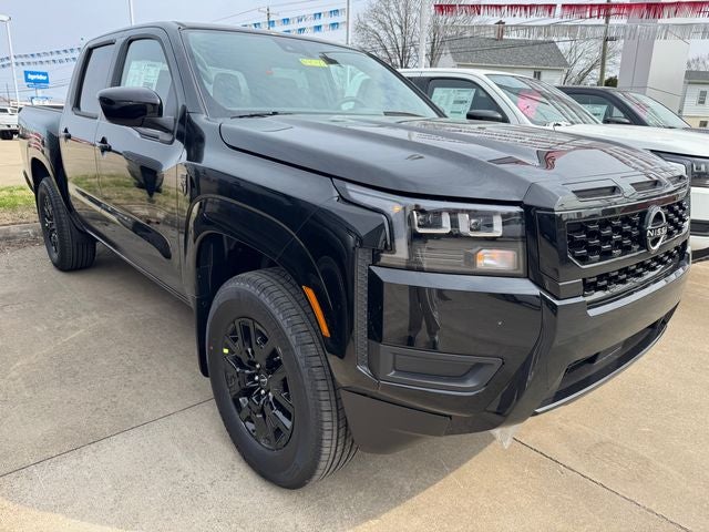 2026 Nissan Frontier SV in Super Black — front three-quarter view