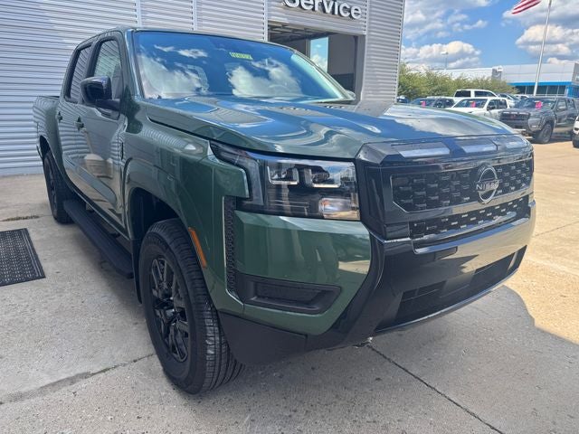 2026 Nissan Frontier SV in Tactical Green Metallic — front three-quarter view